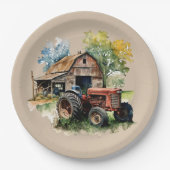 Niedliches Land Stall und Traktor-Party Pappteller (Vorderseite)