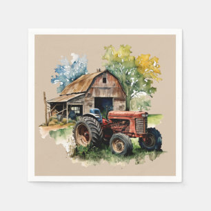 Niedliches Land Stall und Traktor-Party Serviette