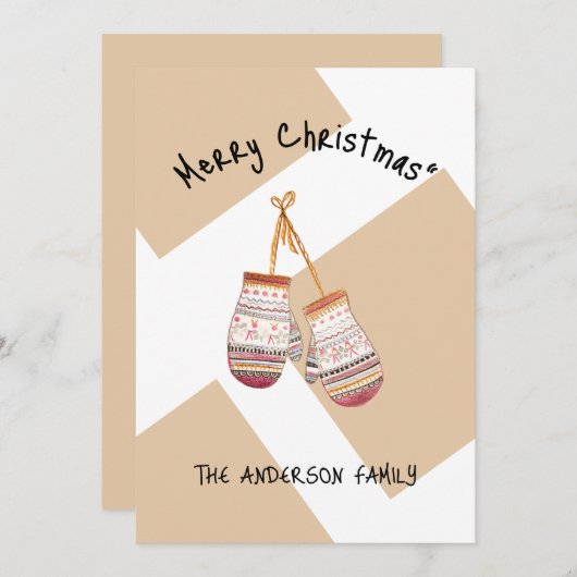 Niedliches Land Wintergloves Frohe Weihnachten (Vorne/Hinten)