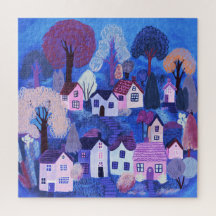 Niedliches Landdorf Illustration Wasserfarbener Ga