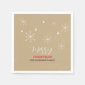 Niedliches Landdorf Schnee Weißes Weihnachtsfest Serviette (Vorderseite)