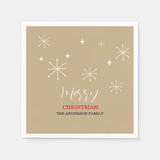 Niedliches Landdorf Schnee Weißes Weihnachtsfest Serviette (Vorderseite)