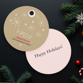 Niedliches Landdorf Schneeflocken Weihnachten Geschenkanhänger