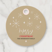 Niedliches Landdorf Schneeflocken Weihnachten Geschenkanhänger (Vorderseite)