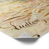 Niedliches Landhahnchen und Vintages Küchenplakat Poster (Ecke)