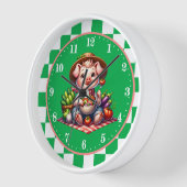 Niedliches Landhaus, grünes Haus Uhr (Winkel)