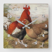 Niedliches Landhaus Vintage Küche Dekoration Quadratische Wanduhr (Vorderseite)