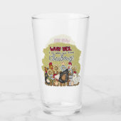 niedliches Landhühnchen liebt Wortkunst Glas (Rückseite)