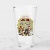 niedliches Landhühnchen liebt Wortkunst Glas (Vorderseite)