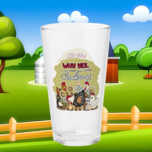 niedliches Landhühnchen liebt Wortkunst Glas