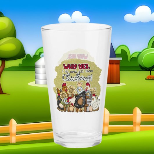 niedliches Landhühnchen liebt Wortkunst Glas