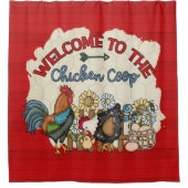 niedliches Landhühnercoop Duschvorhang (Vorderseite)