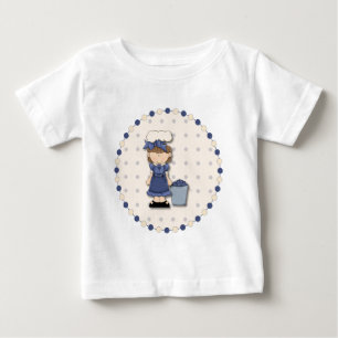 Niedliches Landmädchen + Eimer gefüllt mit Heidelb Baby T-shirt
