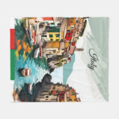 Niedliches Landschaftliches Italien Mittelmeerküst Fleecedecke (Vorderseite (Horizontal))