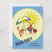 Niedliches Langusten-Hummer-Beach-Party Einladung (Vorderseite)