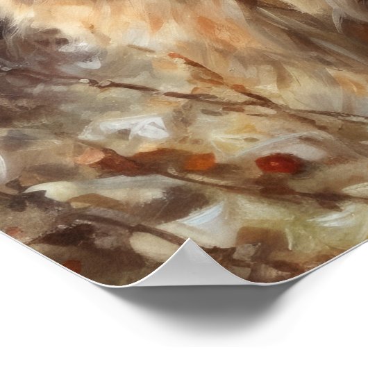 Niedliches LaPerm Cat Art Print Poster (Ecke)