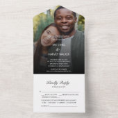 Niedliches Lässiges Foto Hochzeit All In One Einladung (Innen Boden)