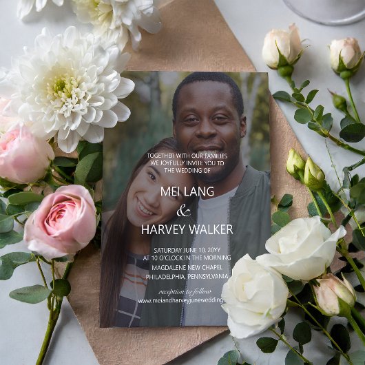 Niedliches Lässiges Foto Hochzeit Einladung