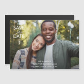 Niedliches Lässiges Foto Hochzeit speichern Sie da Magneteinladung (Vorne/Hinten)