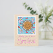 Niedliches Latte Lächeln, denken Sie an Sie Postkarte (Stehend Vorderseite)