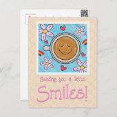 Niedliches Latte Lächeln, denken Sie an Sie Postkarte (Vorne/Hinten)