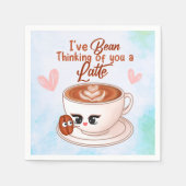 Niedliches Latte Paper Napkin Serviette (Vorderseite)