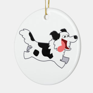 Niedliches Laufen Cartoon Border Collie Ornament