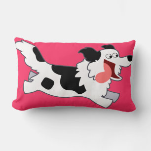 Niedliches Laufen des Cartoon Border Collie Pillow Lendenkissen