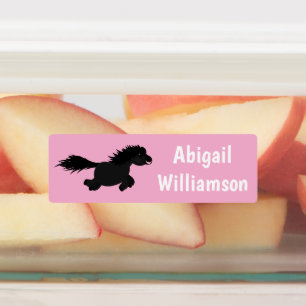 Niedliches Laufen Shetland Pony Cartoon personalis Etiketten