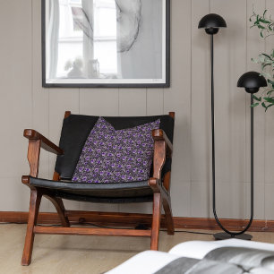 Niedliches Lavendelmuster Aquarellfarbe Blume grau Kissen