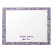 Niedliches Lavendelmuster Aquarellfarbe Blume grau Notizblock (Vorderseite)