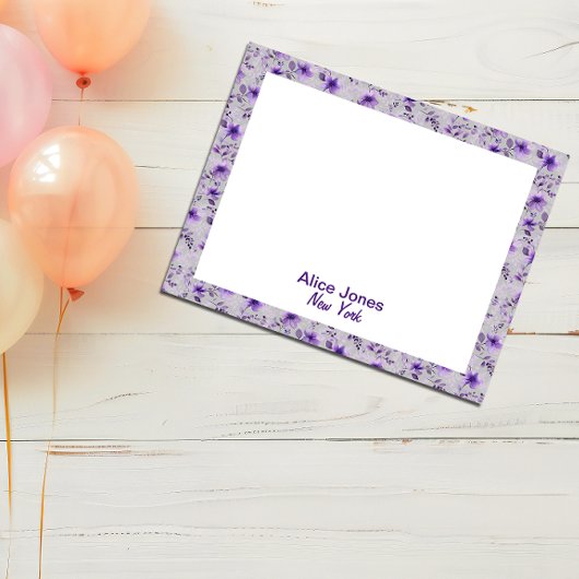 Niedliches Lavendelmuster Aquarellfarbe Blume hell Notizblock