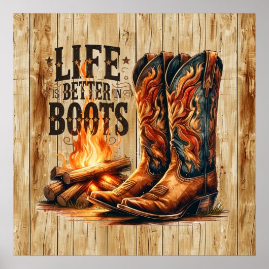 Niedliches Leben Bessere Stiefel Western Poster (Vorne)
