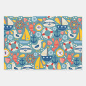 Niedliches Leben in der Seefahrt Geschenkpapier Set (Vorderseite)