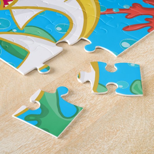 Niedliches Leben Tier Hai Unterwasser Ozean Kinder Puzzle (Seite)