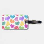 Niedliches, lebendiges, doodled Herz - Valentinsta Gepäckanhänger (Rückseite horizontal)