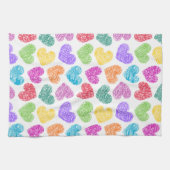 Niedliches, lebendiges, doodled Herz - Valentinsta Küchentuch (Horizontal)