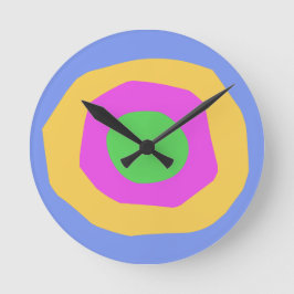 Niedliches, lebendiges modernes Design Rosa Gelb G Runde Wanduhr