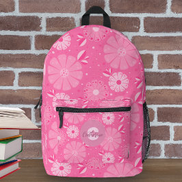 Niedliches, lebendiges rosa Folkloremuster Bedruckter Rucksack