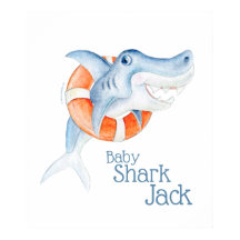 Niedliches Lebensretter-Baby-Hai Aquarell Kinderzi