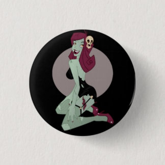 Niedliches lebhaftes Zombiepinup-Mädchen Button