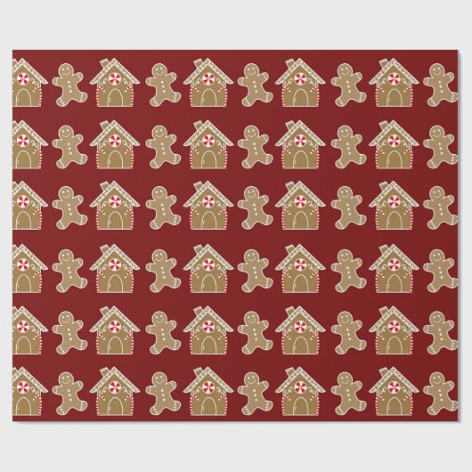 Niedliches Lebkuchen/Bonbons Weihnachten Geschenkpapier (Flach)