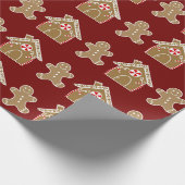Niedliches Lebkuchen/Bonbons Weihnachten Geschenkpapier (Ecke)