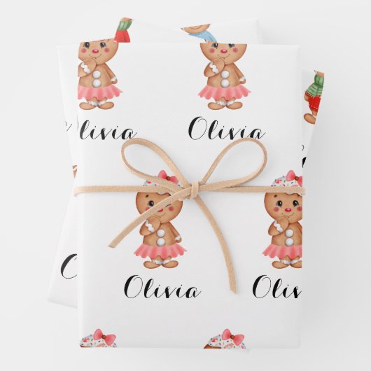 niedliches Lebkuchen Geschenkpapier Set (Beispiel)