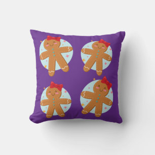 Niedliches Lebkuchen Girl Cookies Zeichn Kissen