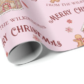 Niedliches Lebkuchen Haus Rosa Weihnachten Geschenkpapier (Rolleneckpunkt)