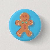 Niedliches Lebkuchen-Mann-Button Button (Vorderseite)