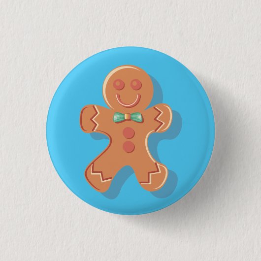 Niedliches Lebkuchen-Mann-Button Button (Vorderseite)