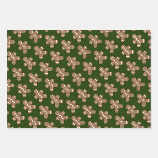 Niedliches Lebkuchen Mann Kekse benutzerdefinierte Geschenkpapier Set (Vorderseite 3)