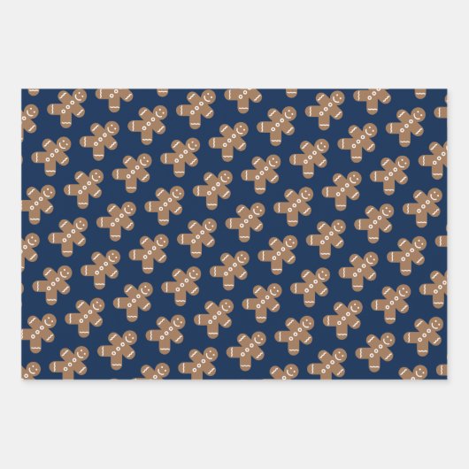 Niedliches Lebkuchen Mann Kekse benutzerdefinierte Geschenkpapier Set (Vorderseite 2)